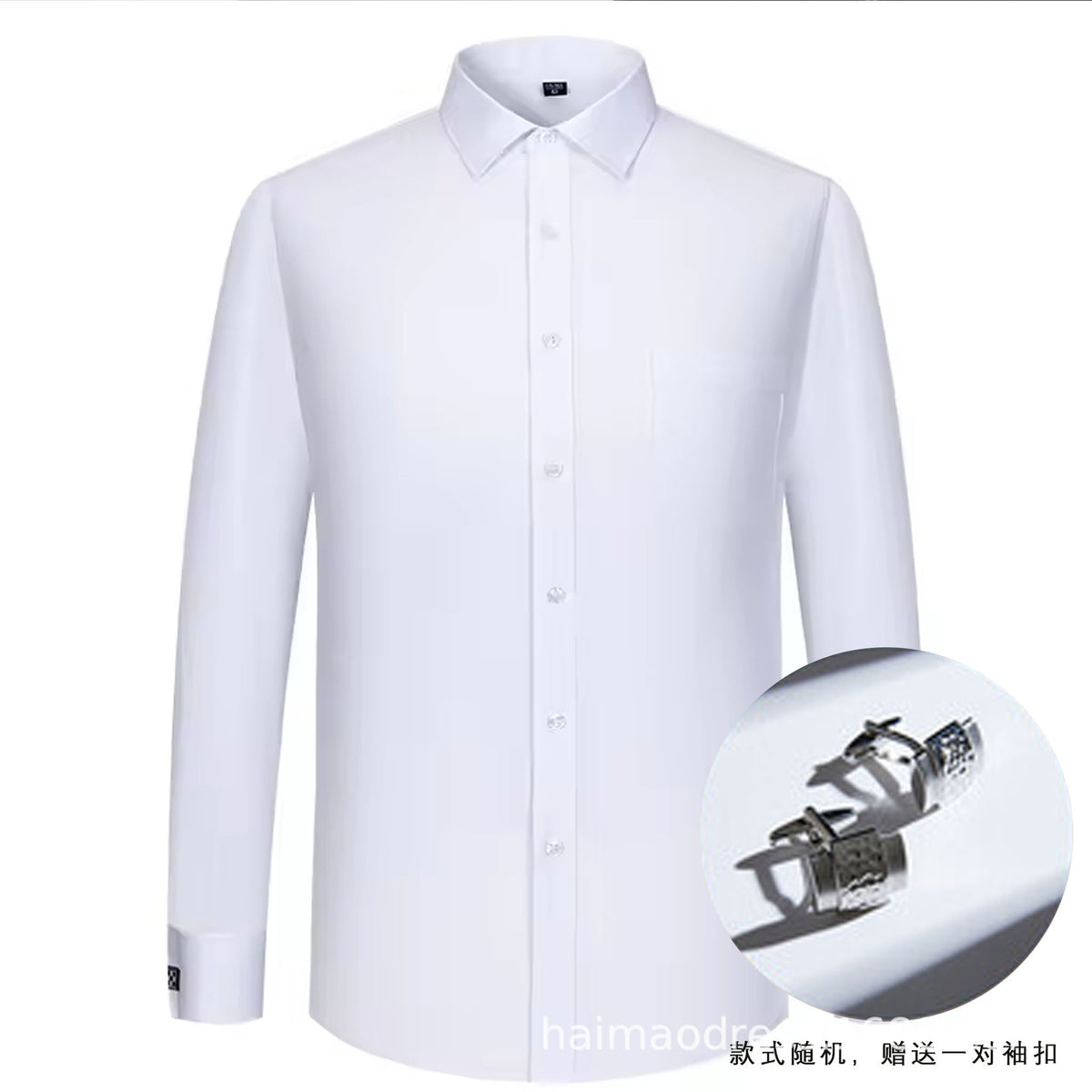 Cross-border Hot Sale Amazon Shirt Men's Casual Spring and Summer ebay Business Men's French Cufflinks plus size Men's Shirt