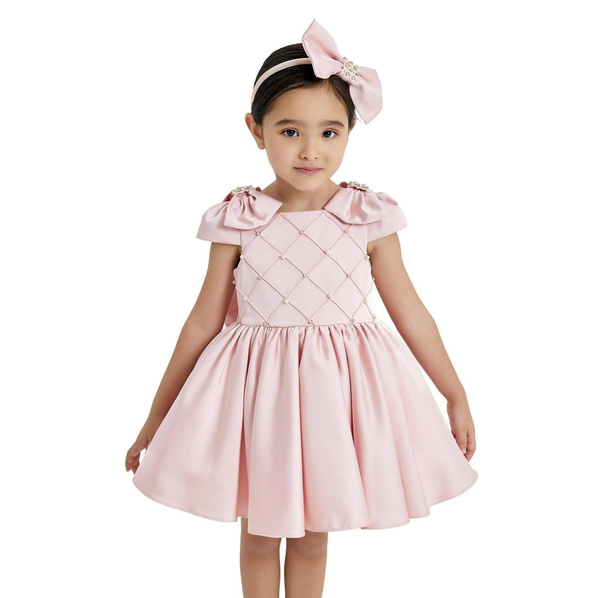 Robe Courte Satin Fille Lady of Norway – Mancherons & Nœud | Girls Satin Short Formal Dress