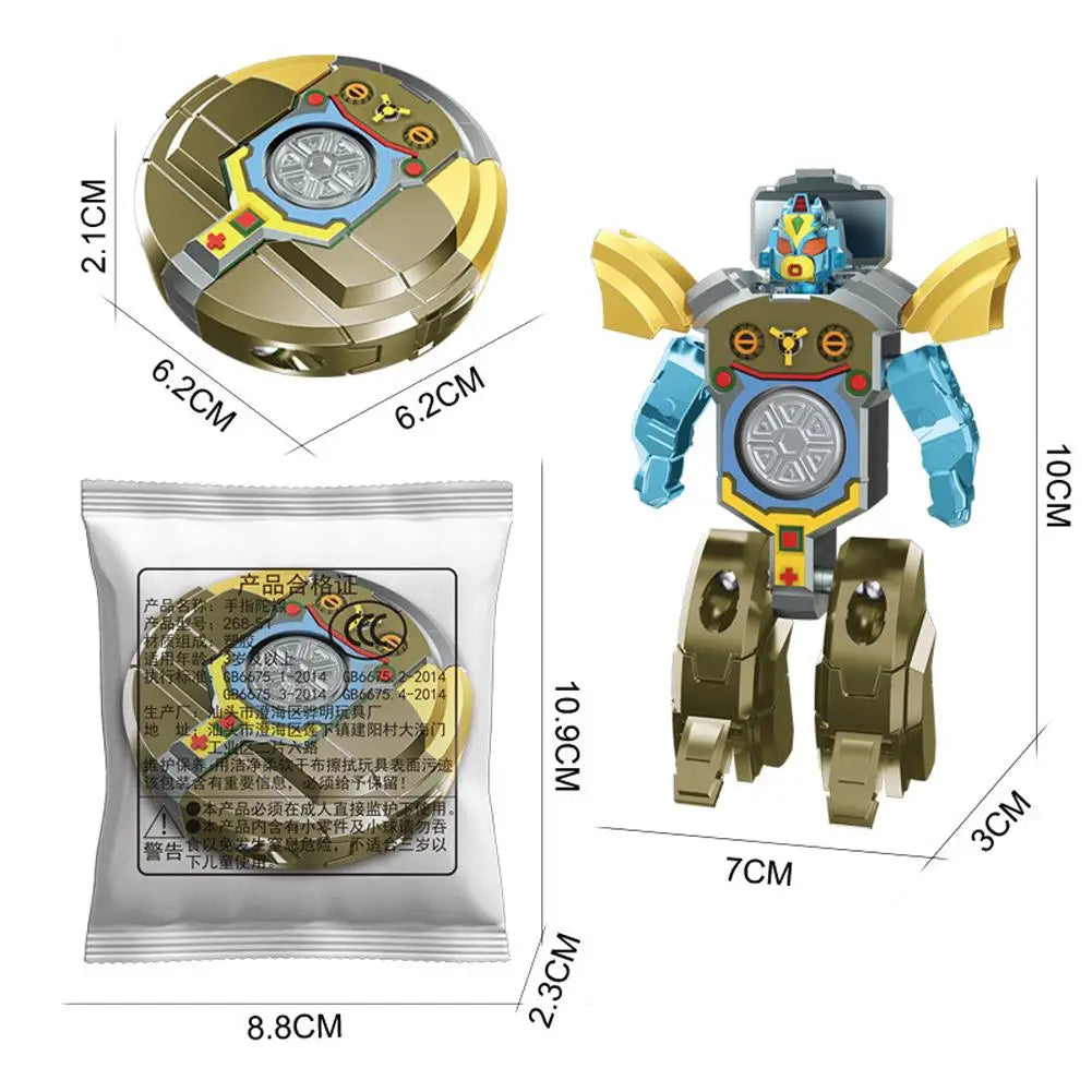 Transforming Dinosaur Robot Tank Fidget Spinner, Creative Cool Change Finger Toy for Kids Adults, Stress Relief Anti-Anxiety