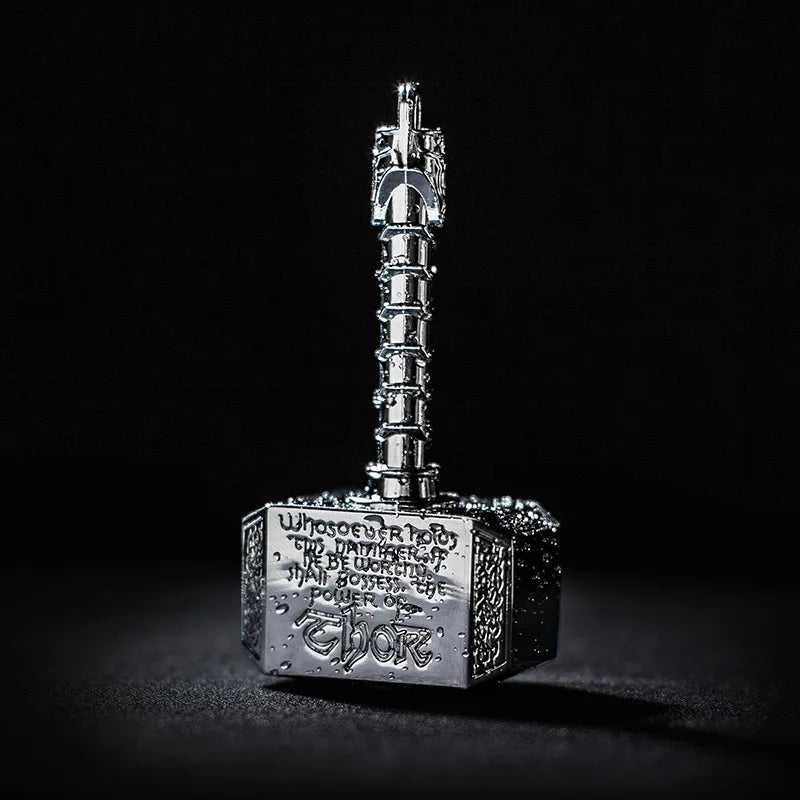 1pcs Thors Battle Hammer Fidget Hand Spinner Made By Metal, The Mighty Mjolnir Keychain Toy - Antique Brass