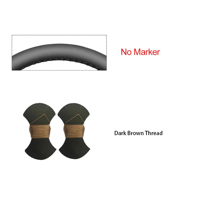 Black Faux Leather Car Steering Wheel Cover for Hyundai Sonata Kona Tucson 2023 2024 2025