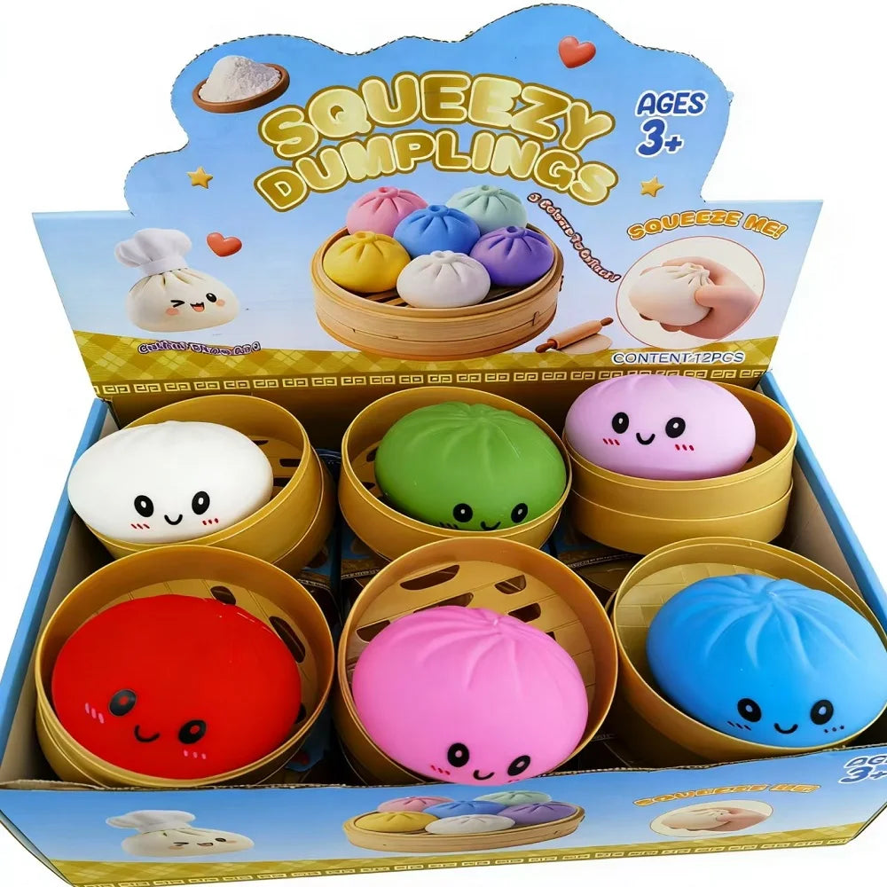 New Colorful Dumpling Squishes Stress Balls Reusable Low Rebound Decompression Toys Dough Ball