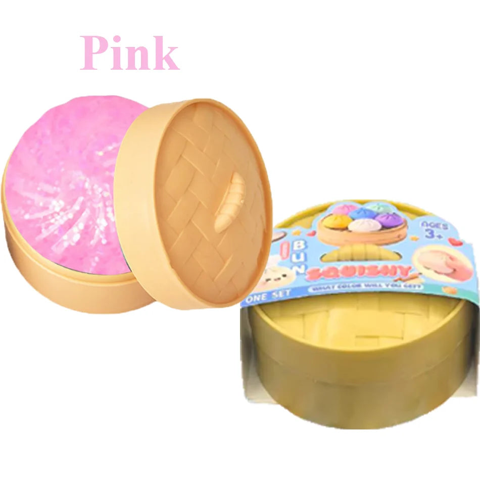 New Colorful Dumpling Squishes Stress Balls Reusable Low Rebound Decompression Toys Dough Ball