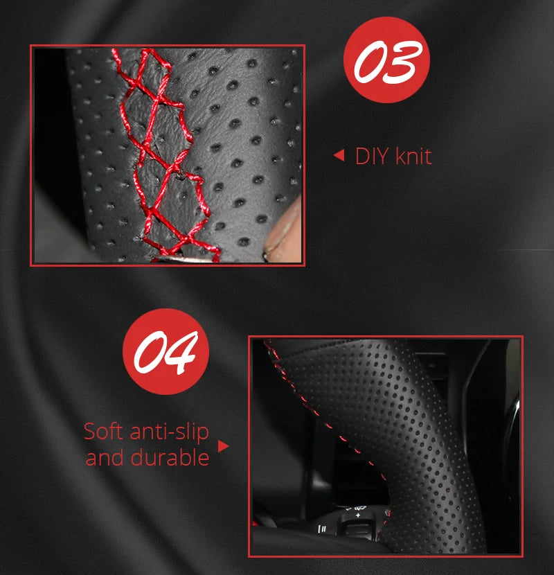 Braiding on The Steering Wheel for Mitsubishi Lancer Evolution EVO X 10 2008 2009-2012 2013 2014 Tuning Car Hand-sewing Cover