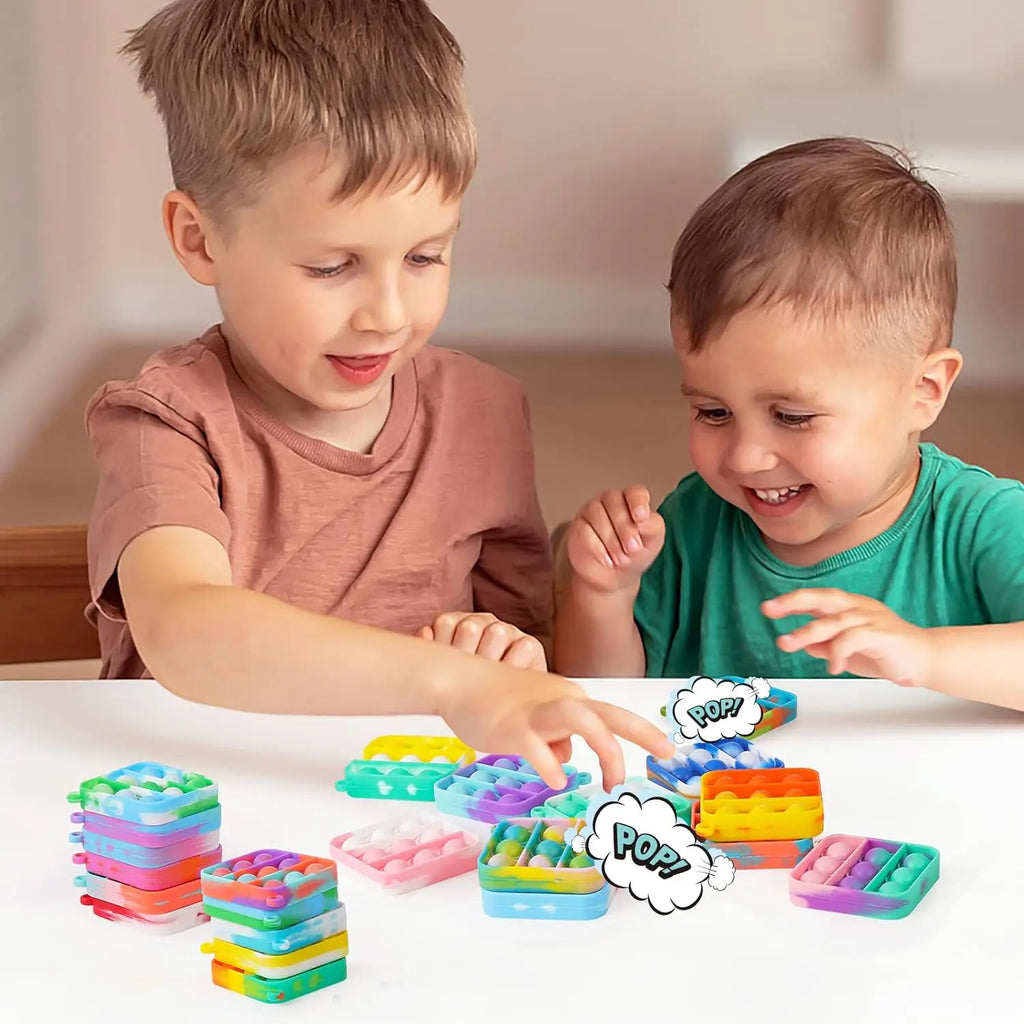 Lot 30 Mini Porte-Clés Pop Fidget Toy Enfant – Cadeau Fête & Classe | 30pcs Mini Pop Keychain Fidget Toys for Kids