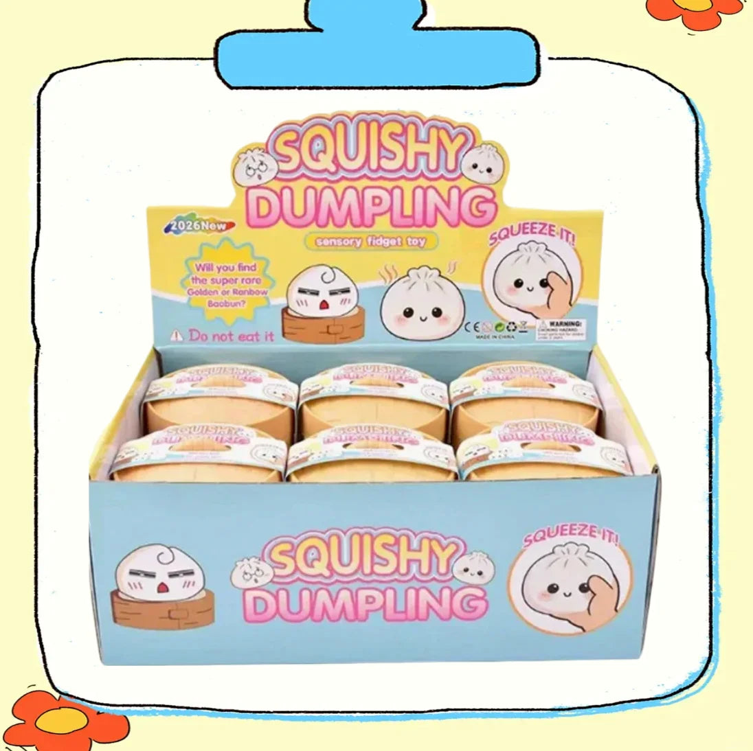 Glitter Dumplings Squishy Soft with Steamer Squishy Fidget Slow Resilience Stress Relief Sensory Ball