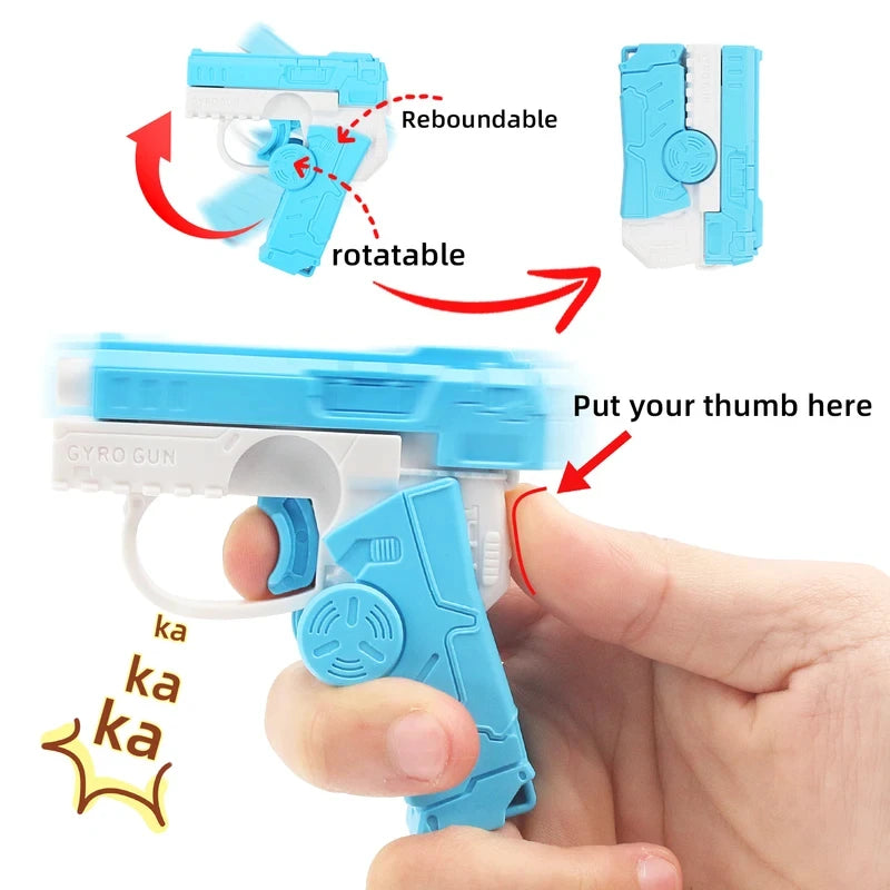 Fidget Spinner 2-en-1 Pistolet Gyroscope Enfant – Rebond Automatique | 2-in-1 Deformed Spinner Gun Toy