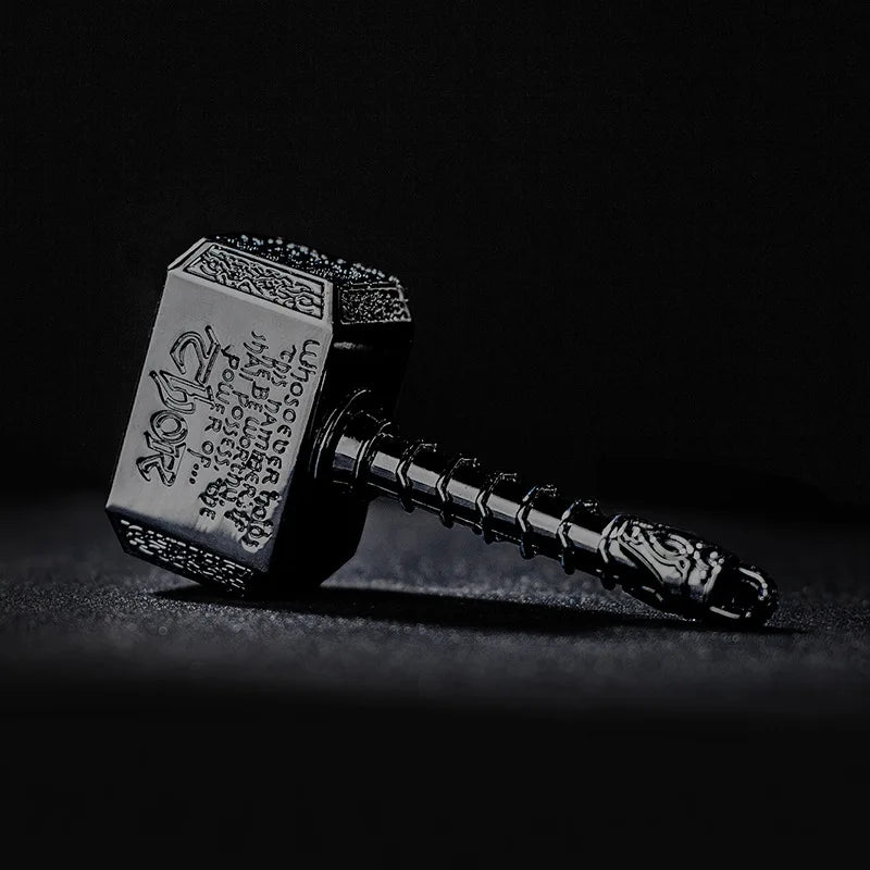 1pcs Thors Battle Hammer Fidget Hand Spinner Made By Metal, The Mighty Mjolnir Keychain Toy - Antique Brass