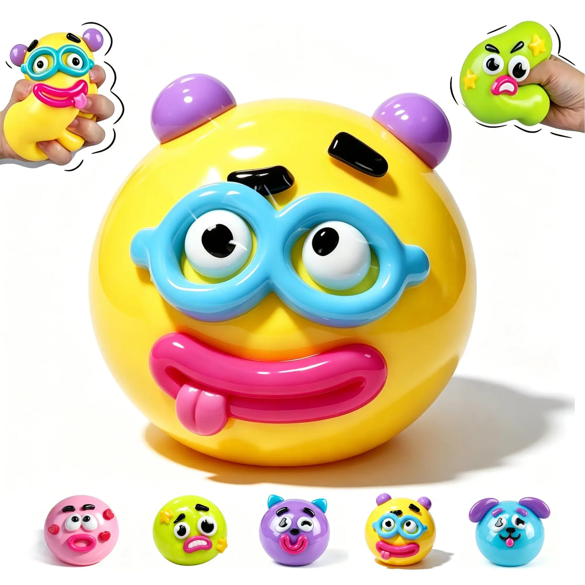 NEW Smushers Squishy Curiosities Dog Face Swap Squishy Toy Soft Moldable Cute Slow Rise Squeeze Toy Relaxing Sensory fun toys