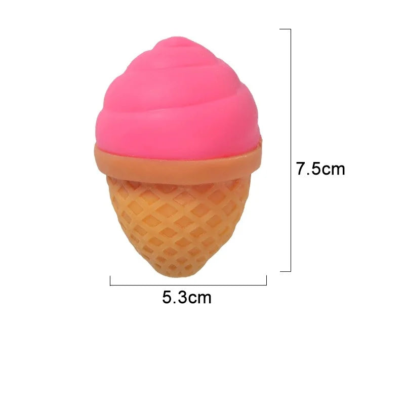 Squeeze Toy Ultra Soft Anti-stress Funny Simulation Food Ice Cream Ball Stress Reliever Toy for Office