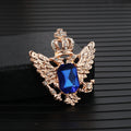 Retro Double Headed Eagle Angel Wings Pin Crown Cross Brooch Suit Jacket Metal Pin Decorative Accessory