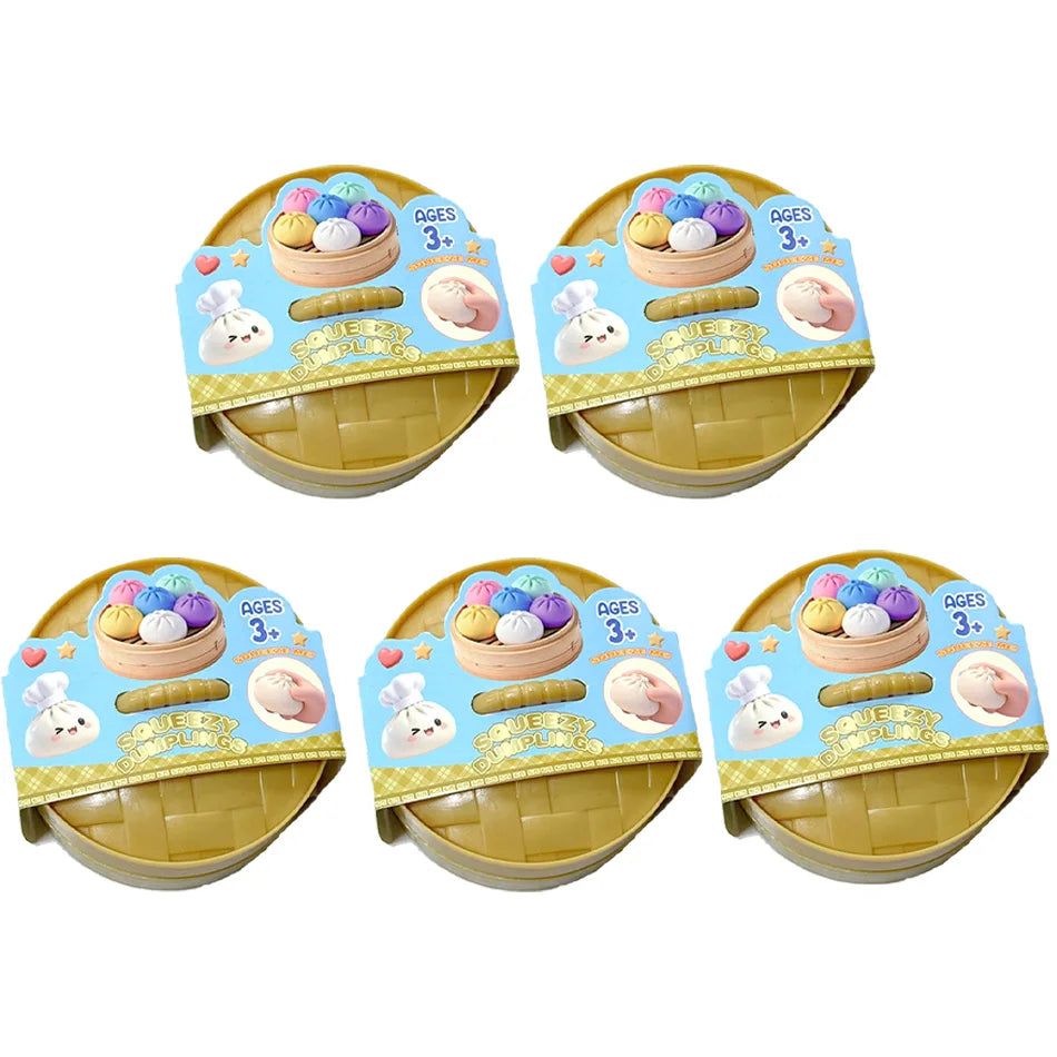 1-12pcs Glitter Dumpling Glitter Dumpling Squishy with Box Dumplings Sensory Squeeze Toy for Stress Relief Toys