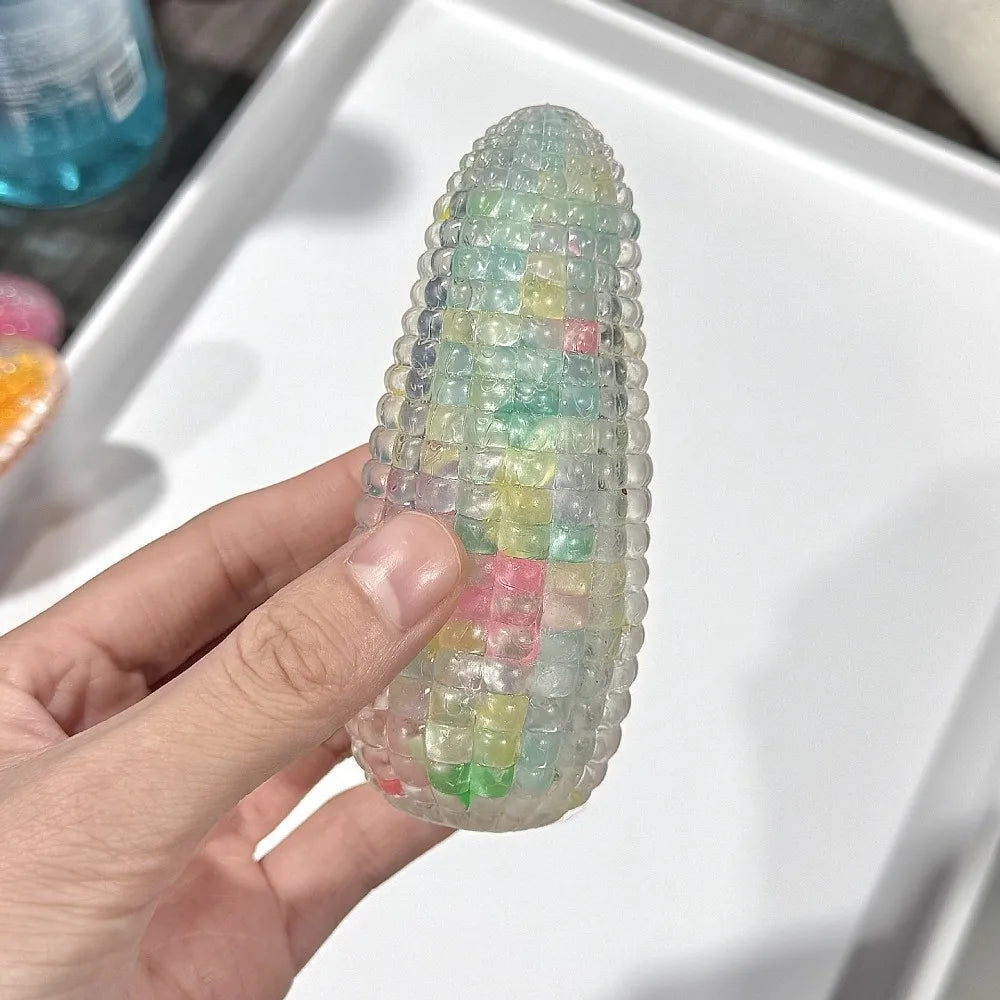 Cute Colorful Slow Rising Pearls Super Soft Crystal Simulation Fidget Toys Pop It Corn-Shaped Pearls Squeeze Toy for Kids Toy