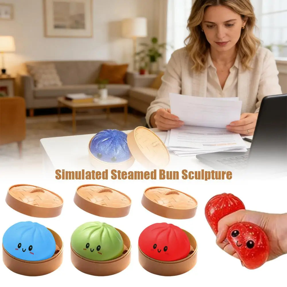 10cm Simulation Flash Dumpling Squishy Toy, Slow Rebound Soft Squeeze Stress Ball, Decompression Fidget Toy for Kids & Adults
