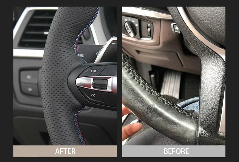 Braiding on The Steering Wheel for Mitsubishi Lancer Evolution EVO X 10 2008 2009-2012 2013 2014 Tuning Car Hand-sewing Cover