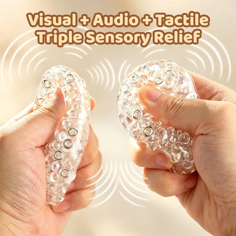 Clear Squishy Balls Ice Beads Squeeze Toy Super Soft Mochi Fidget Toys Moldable Crunch Squeeze Anxiety Relief Toy Gift For Adult