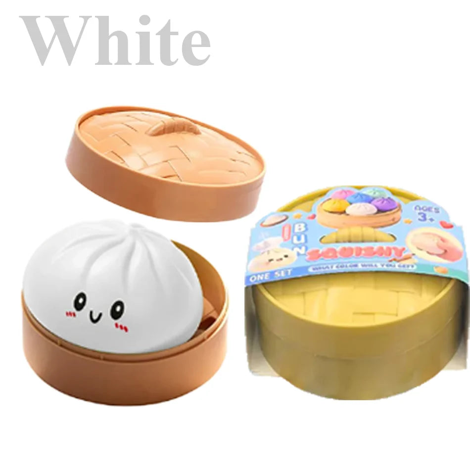 New Colorful Dumpling Squishes Stress Balls Reusable Low Rebound Decompression Toys Dough Ball