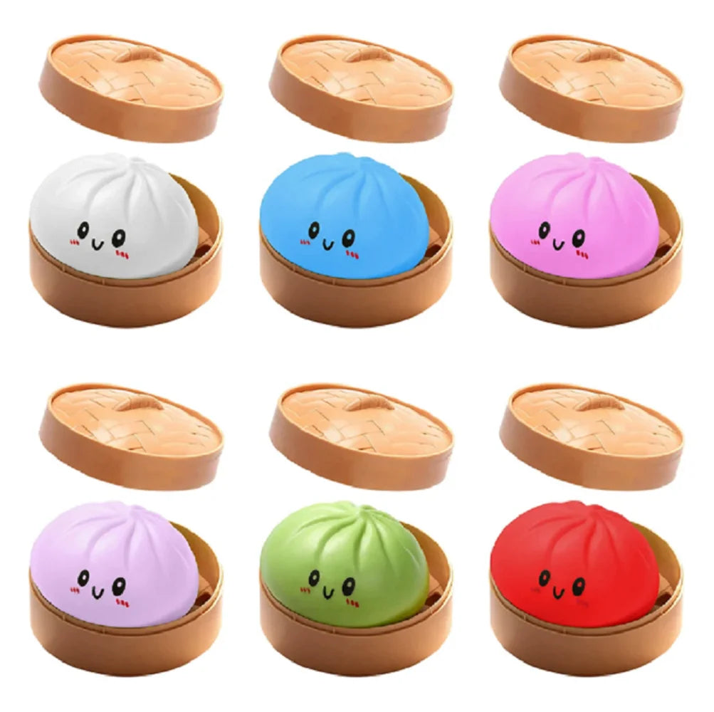 New Colorful Dumpling Squishes Stress Balls Reusable Low Rebound Decompression Toys Dough Ball