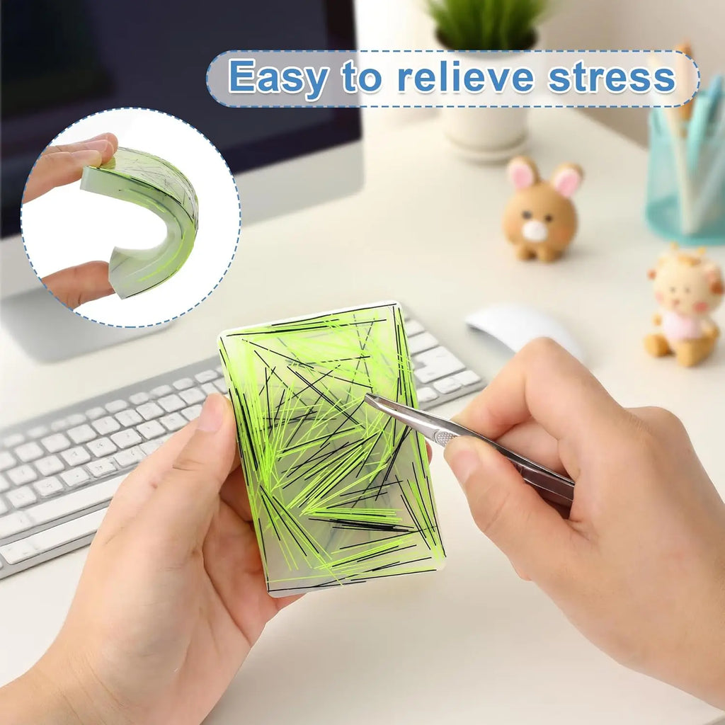 Skin Picking Fidget Toys Silicone Sensory Picky Pad with Tweezer Anxiety Stress Relief Hair Pulling Sensory Toys for Kids Adult