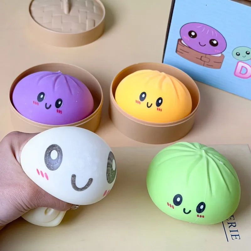 10cm Simulation Flash Dumpling Squishy Toy, Slow Rebound Soft Squeeze Stress Ball, Decompression Fidget Toy for Kids & Adults