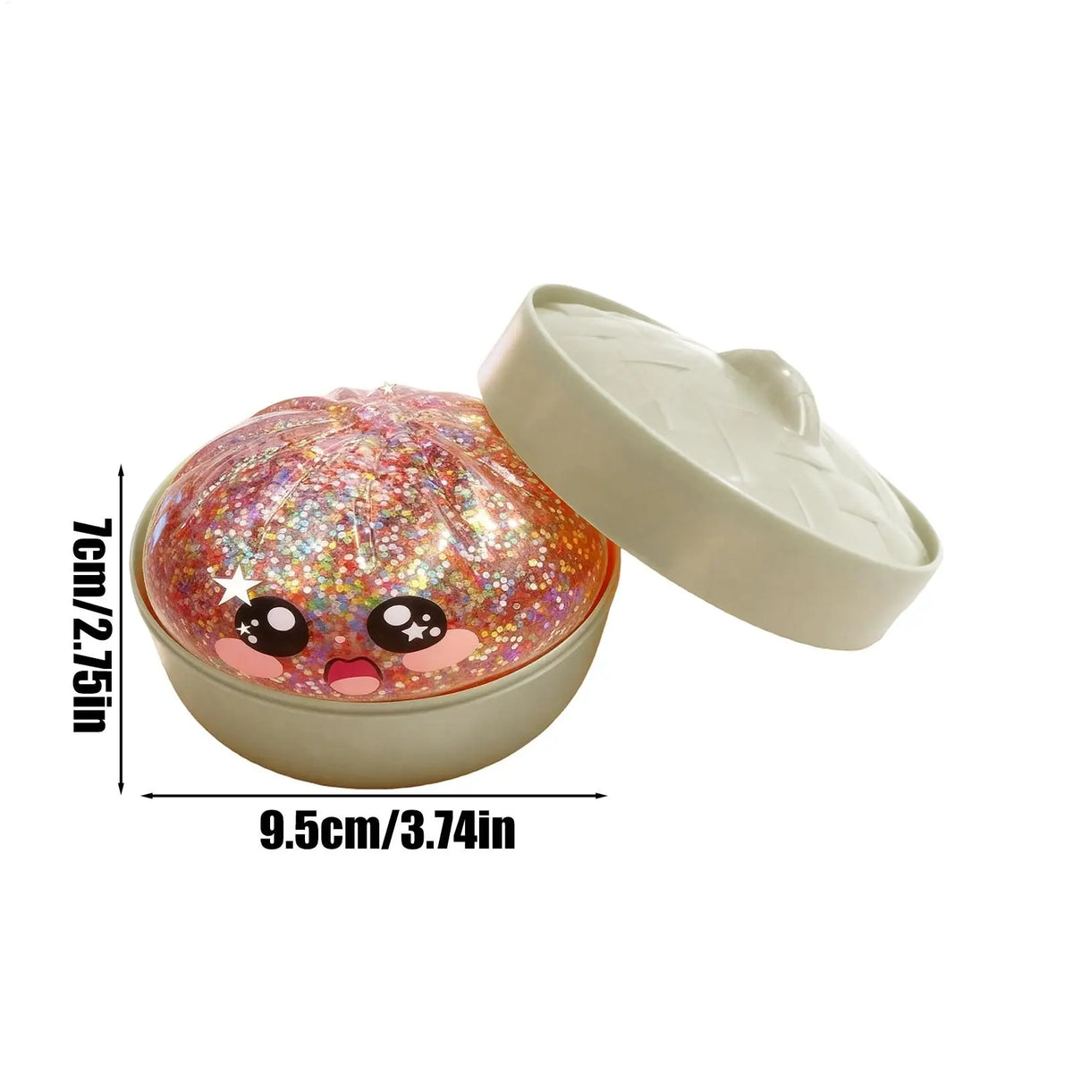 Dumpling Stress Relief Toys Glitter Food Design Squeeze Fidget Adorable Bun Decompress Toy for Kids Adults Students Workers Home