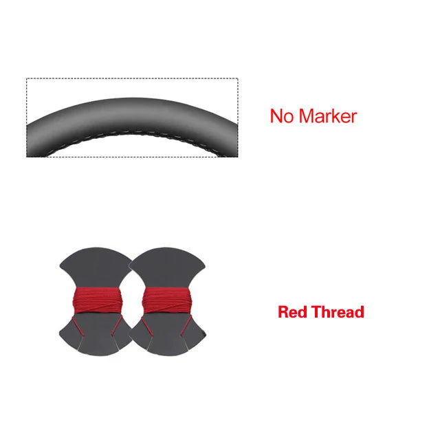 Black Faux Leather Car Steering Wheel Cover for Hyundai Sonata Kona Tucson 2023 2024 2025