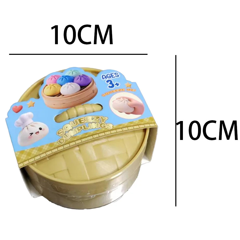 1-12pcs Glitter Dumpling Glitter Dumpling Squishy with Box Dumplings Sensory Squeeze Toy for Stress Relief Toys