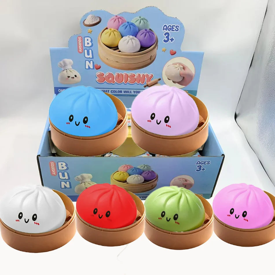 New Colorful Dumpling Squishes Stress Balls Reusable Low Rebound Decompression Toys Dough Ball