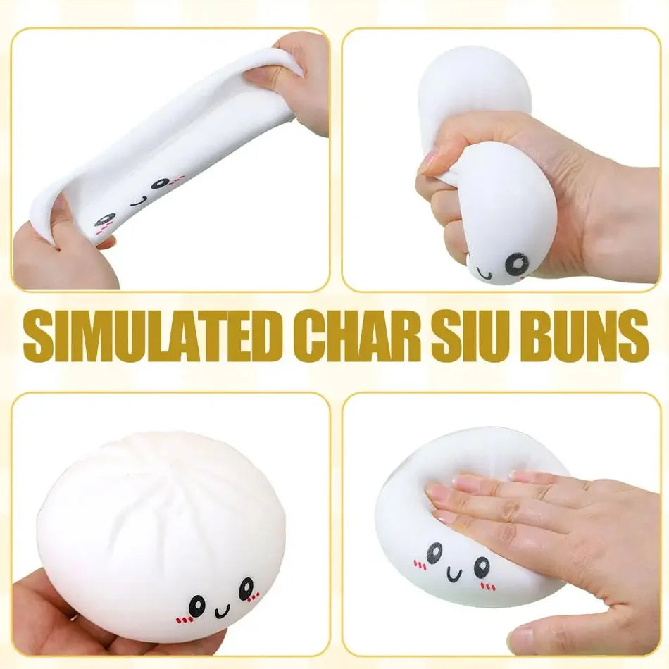 1-12pcs Glitter Dumpling Glitter Dumpling Squishy with Box Dumplings Sensory Squeeze Toy for Stress Relief Toys