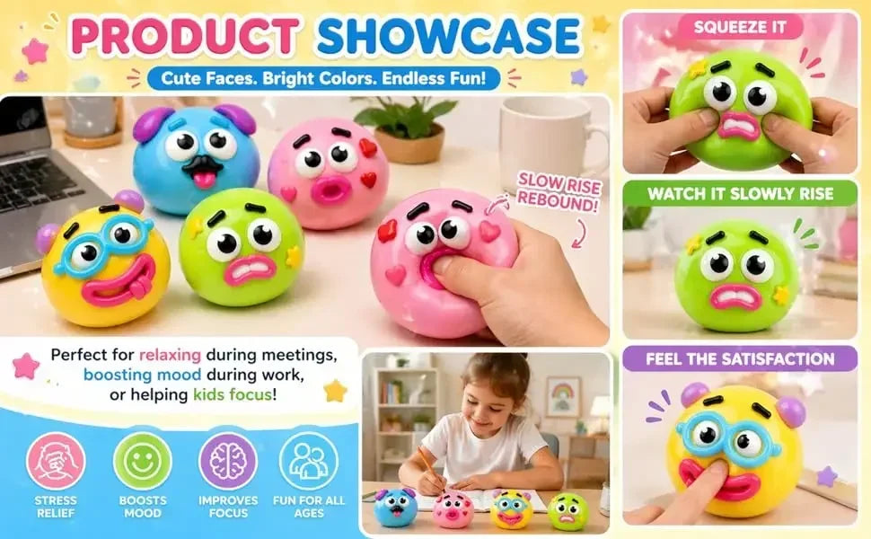 NEW Smushers Squishy Curiosities Dog Face Swap Squishy Toy Soft Moldable Cute Slow Rise Squeeze Toy Relaxing Sensory fun toys