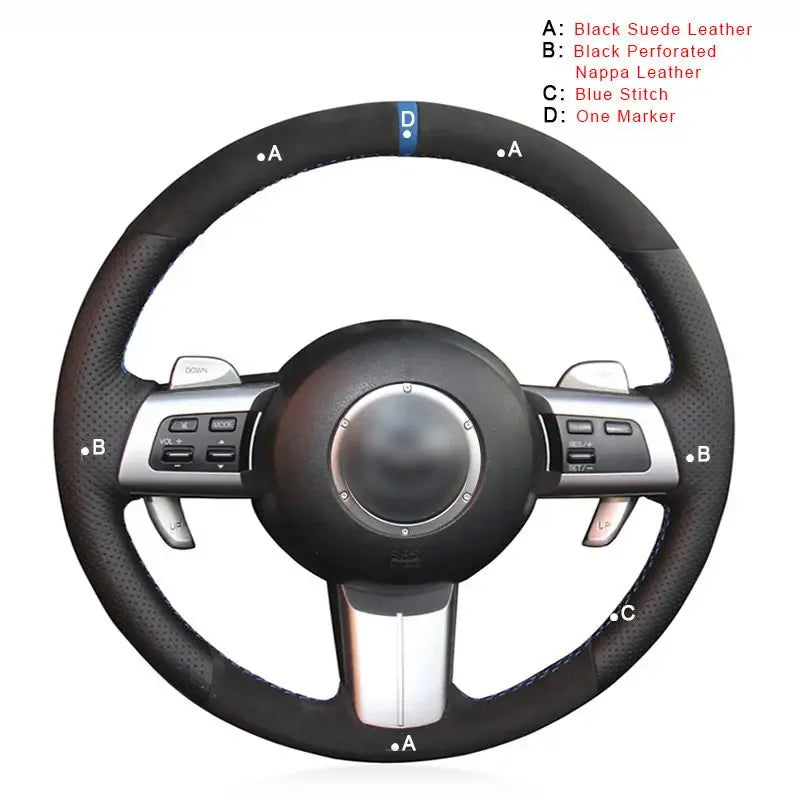Custom Hand Stitching Steering Wheel Cover for Mazda MX-5 2009-2013 RX-8 2009-2013 CX-7 CX7 2007-2009 Car Steering Wheel Covers