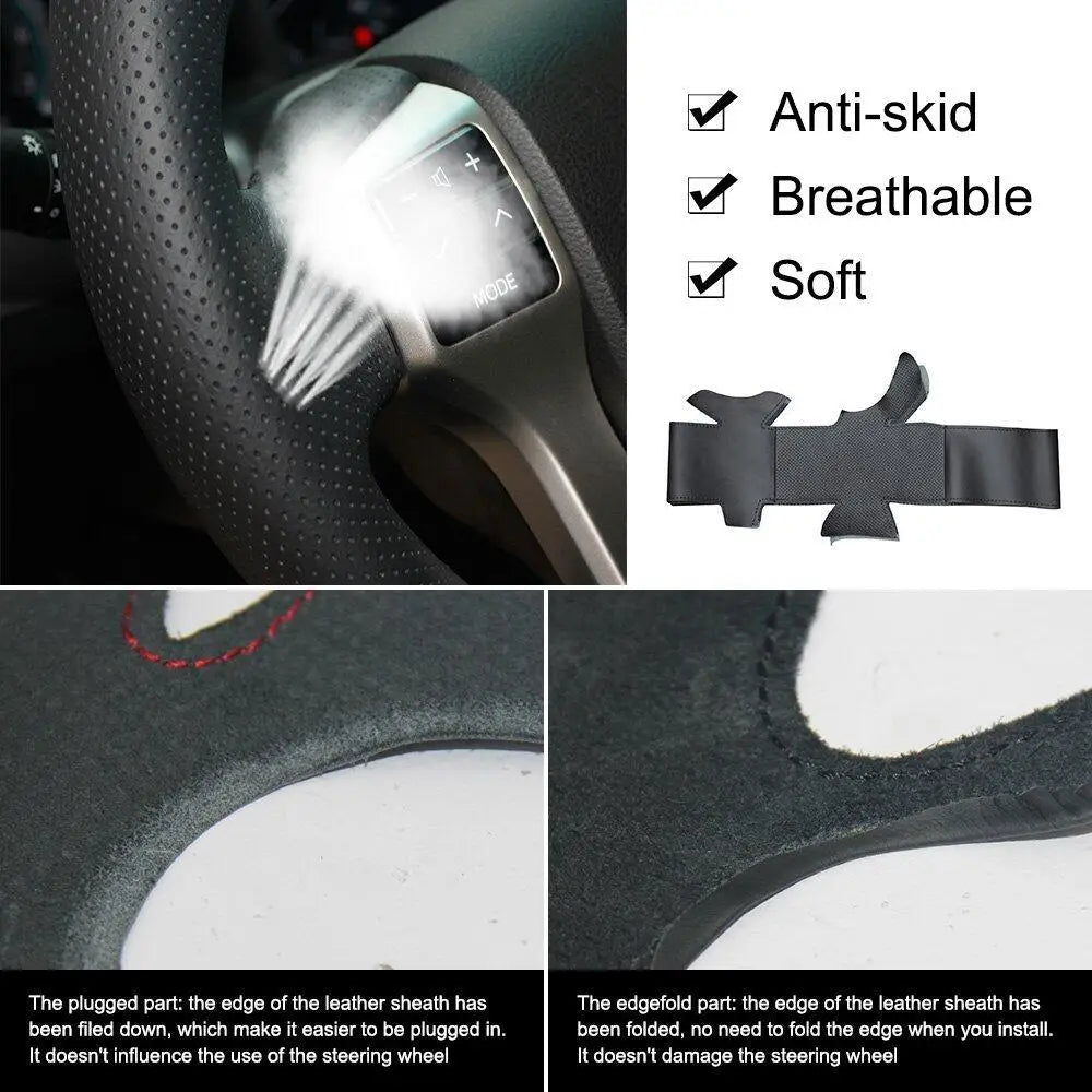 Braiding on The Steering Wheel for Mitsubishi Lancer Evolution EVO X 10 2008 2009-2012 2013 2014 Tuning Car Hand-sewing Cover