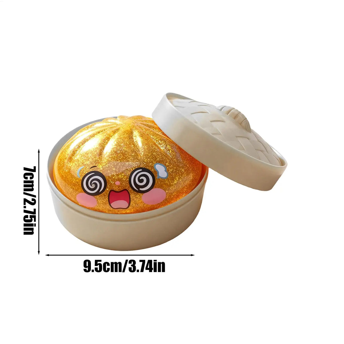 Dumpling Stress Relief Toys Glitter Food Design Squeeze Fidget Adorable Bun Decompress Toy for Kids Adults Students Workers Home