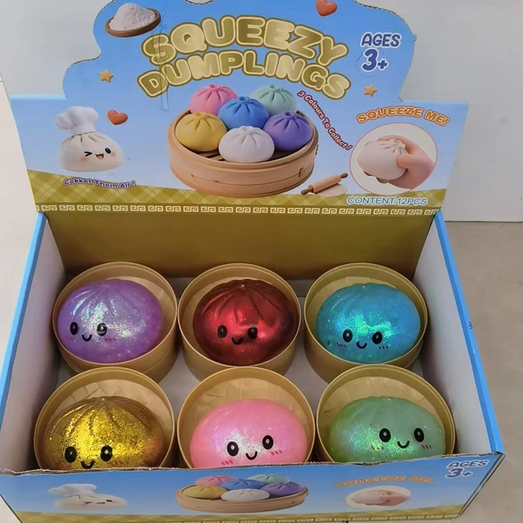 New Colorful Dumpling Squishes Stress Balls Reusable Low Rebound Decompression Toys Dough Ball