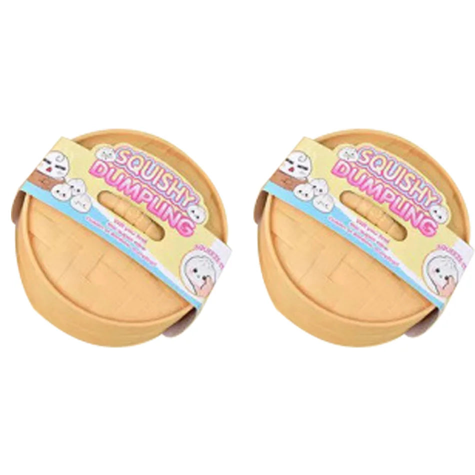Glitter Dumplings Squishy Soft with Steamer Squishy Fidget Slow Resilience Stress Relief Sensory Ball
