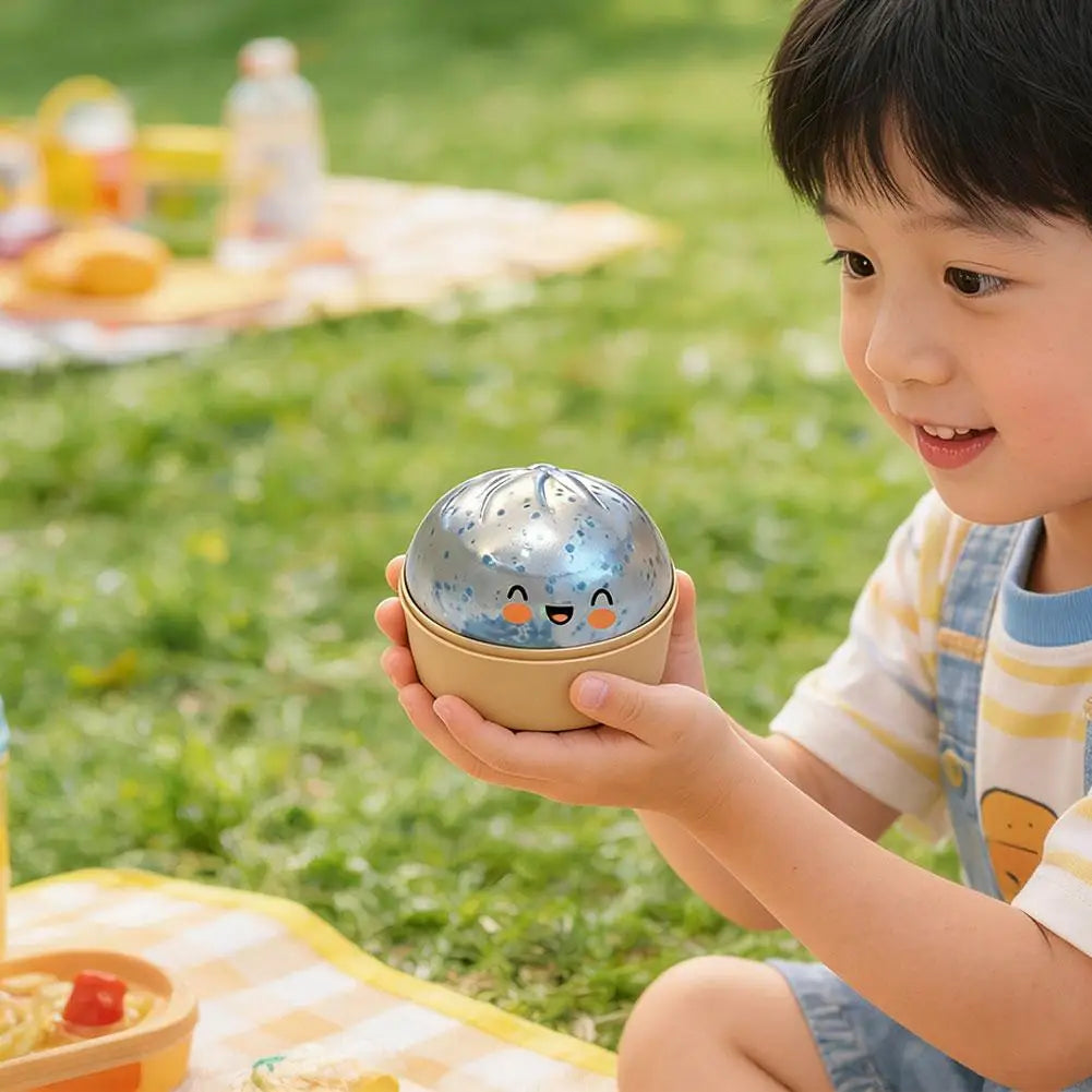 Fun Mini Bao Bun Glitter Dumpling Squishy Toy Mystery Box Free Wrappers with Steamer Stress Relief Toy Crazy Surprise Balls