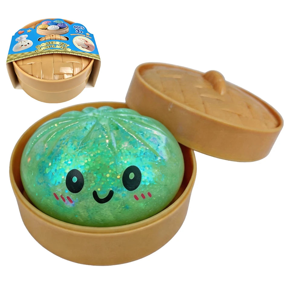 Giant Squishies Dumpling Bun Toy, Slow Rising Glitter Dumpling Stress Ball, Stress Relief Fidget Toy for Home Office Travel toys