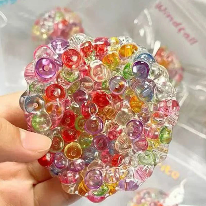Balle Anti-Stress Perles Explosion Slow Rebound – Jouet Sensoriel Fait Main | Handmade Explosion Beads Stress Relief Ball