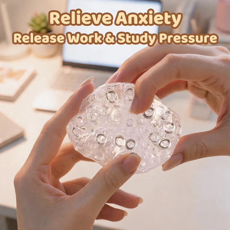 Clear Squishy Balls Ice Beads Squeeze Toy Super Soft Mochi Fidget Toys Moldable Crunch Squeeze Anxiety Relief Toy Gift For Adult