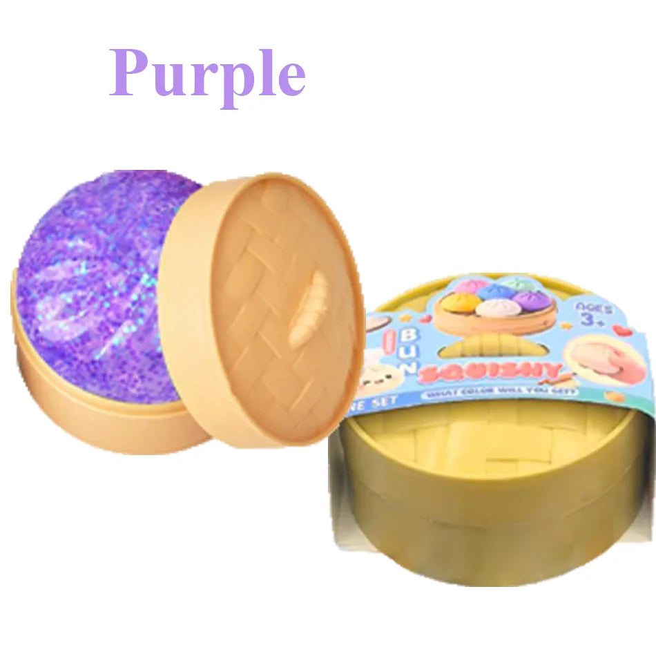 New Colorful Dumpling Squishes Stress Balls Reusable Low Rebound Decompression Toys Dough Ball