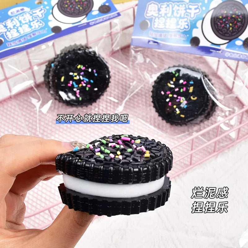 Simulation  Stress Relief Squishy Toy. Creative Cookie Cake Super Soft Squeeze Toy. Sandwich Biscuit Antistress Gadget.