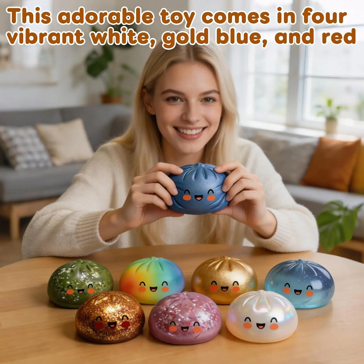 Fun Mini Bao Bun Glitter Dumpling Squishy Toy Mystery Box Free Wrappers with Steamer Stress Relief Toy Crazy Surprise Balls