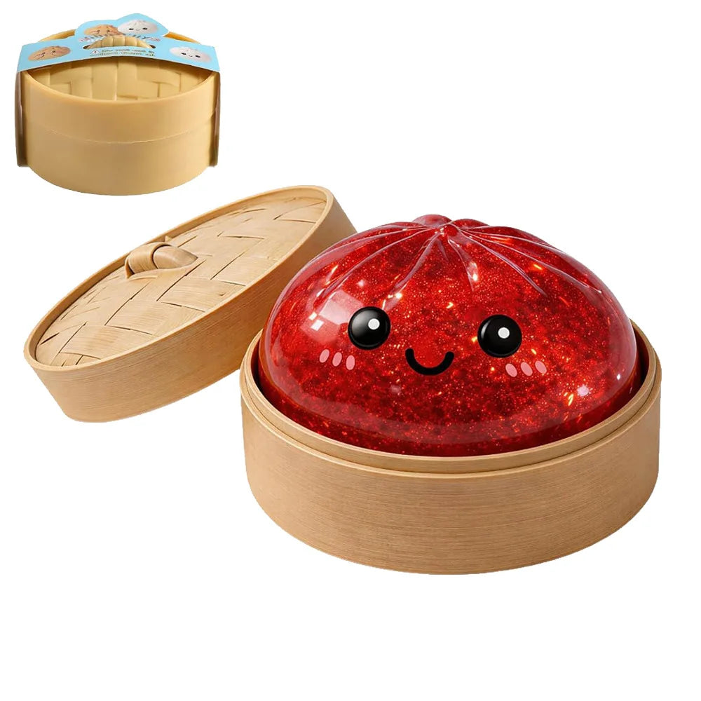 //Hot Glitter Dumpling Squishy with Box Dumplings Sensory Squeeze Toy for Stress Relief Fans Gift