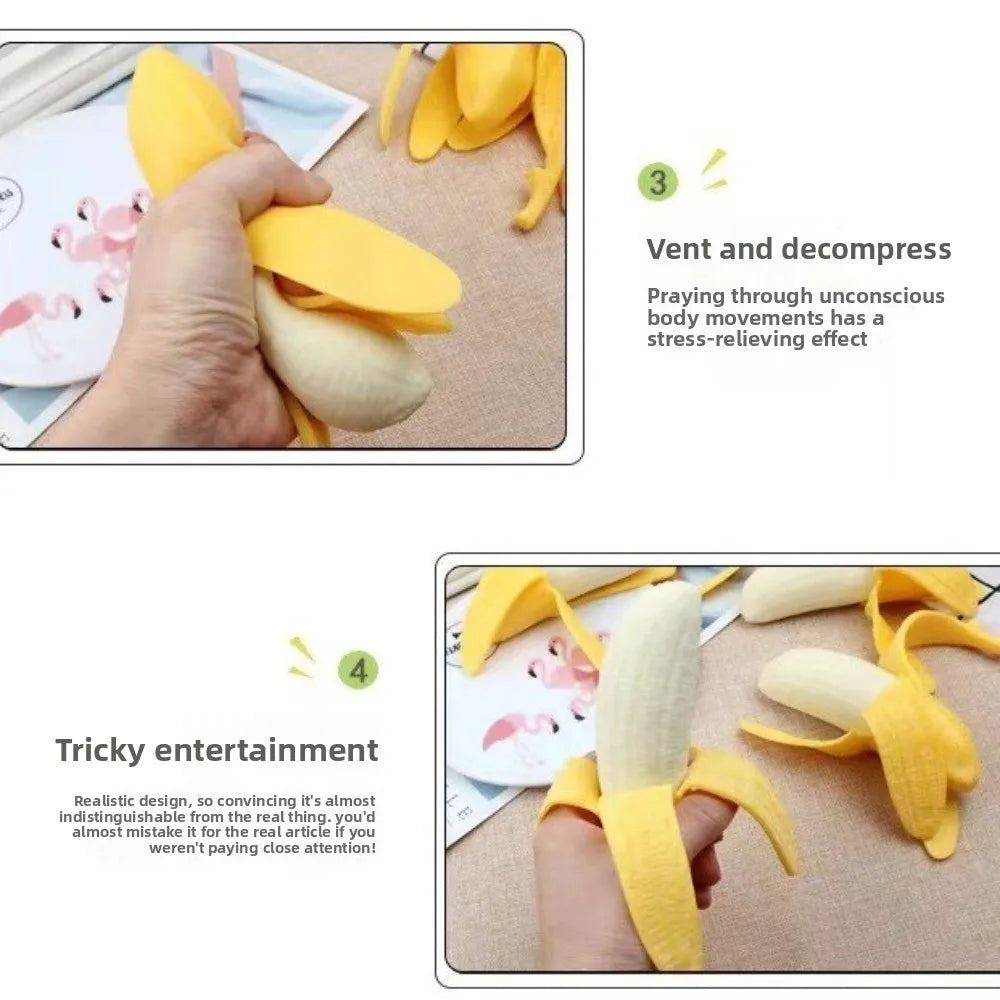 Anxiety Relief Banana Squeeze Toy Simulated Banana Sensory Toys Stretchy Banana Toy Slow Rebound Stress Relief Squeeze Ball