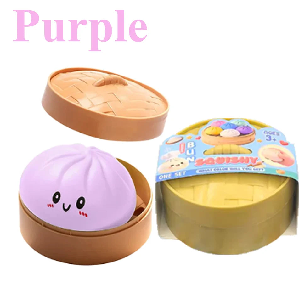 New Colorful Dumpling Squishes Stress Balls Reusable Low Rebound Decompression Toys Dough Ball