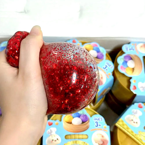 1-12pcs Glitter Dumpling Glitter Dumpling Squishy with Box Dumplings Sensory Squeeze Toy for Stress Relief Toys