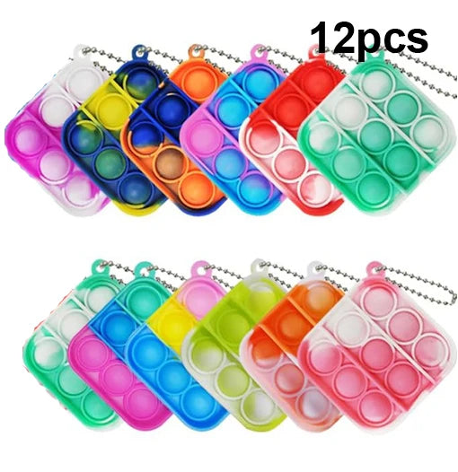Lot 30 Mini Porte-Clés Pop Fidget Toy Enfant – Cadeau Fête & Classe | 30pcs Mini Pop Keychain Fidget Toys for Kids