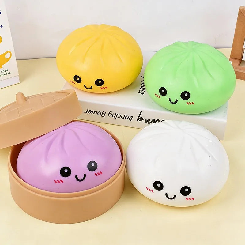 10cm Simulation Flash Dumpling Squishy Toy, Slow Rebound Soft Squeeze Stress Ball, Decompression Fidget Toy for Kids & Adults