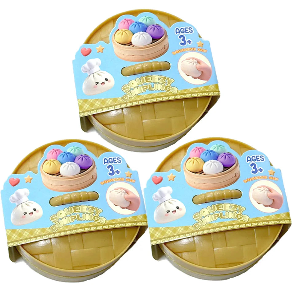 Glitter Dumpling Squishies Toy Bun Baozi Dumpling Mystery Box Colorful Food Squishy Sensory Fidget Toy Anti Stress Squeeze Ball