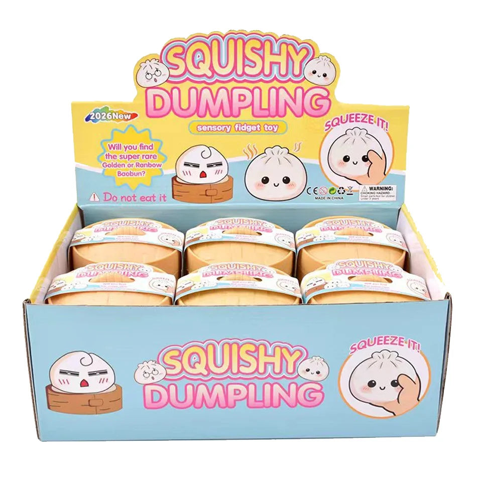 Glitter Dumplings Squishy Soft with Steamer Squishy Fidget Slow Resilience Stress Relief Sensory Ball